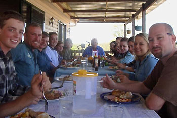 Training Farm: Lunch on the verandah